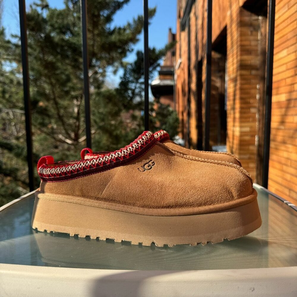 New UGG Tazz 2 Platform Slippers Chesnut Brown 8